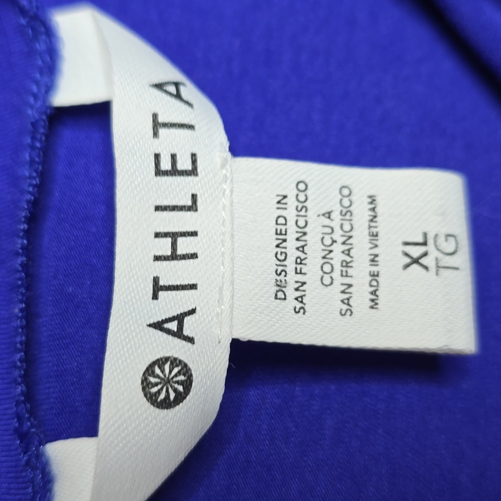 Athleta Outbound Mock Neck Blue Purple Cotton Blend Top Size XL - Picture 4 of 8